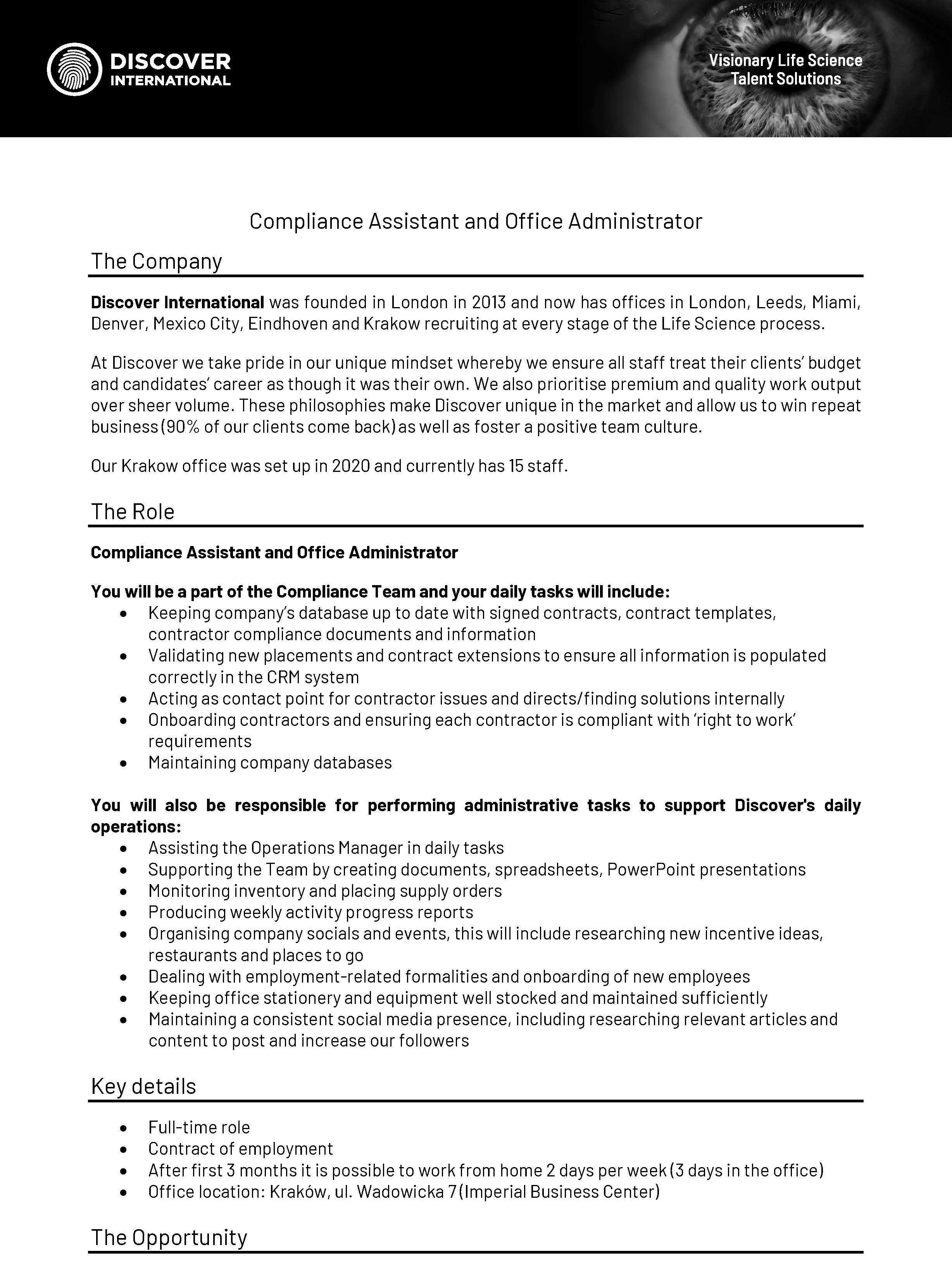 Compliance Assistant and Office Administrator - job description OIRP_Strona_1.jpg